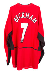 Manchester United 2002/04 L/S Home Shirt (Beckham #7) [Excellent 10/10 (XXL)