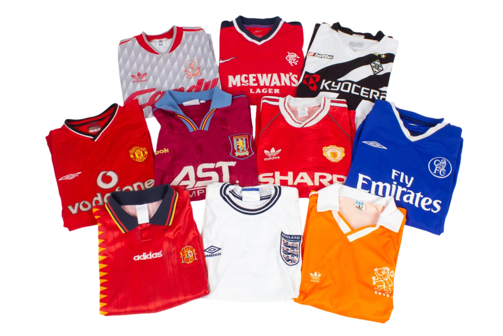 Vintage Football Shirts x10 Premium Bundle