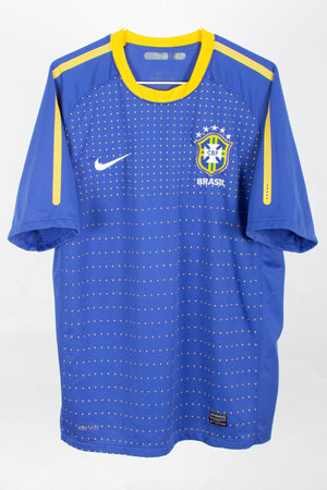 NIKE BRAZIL 2010 AWAY BLUE JERSEY