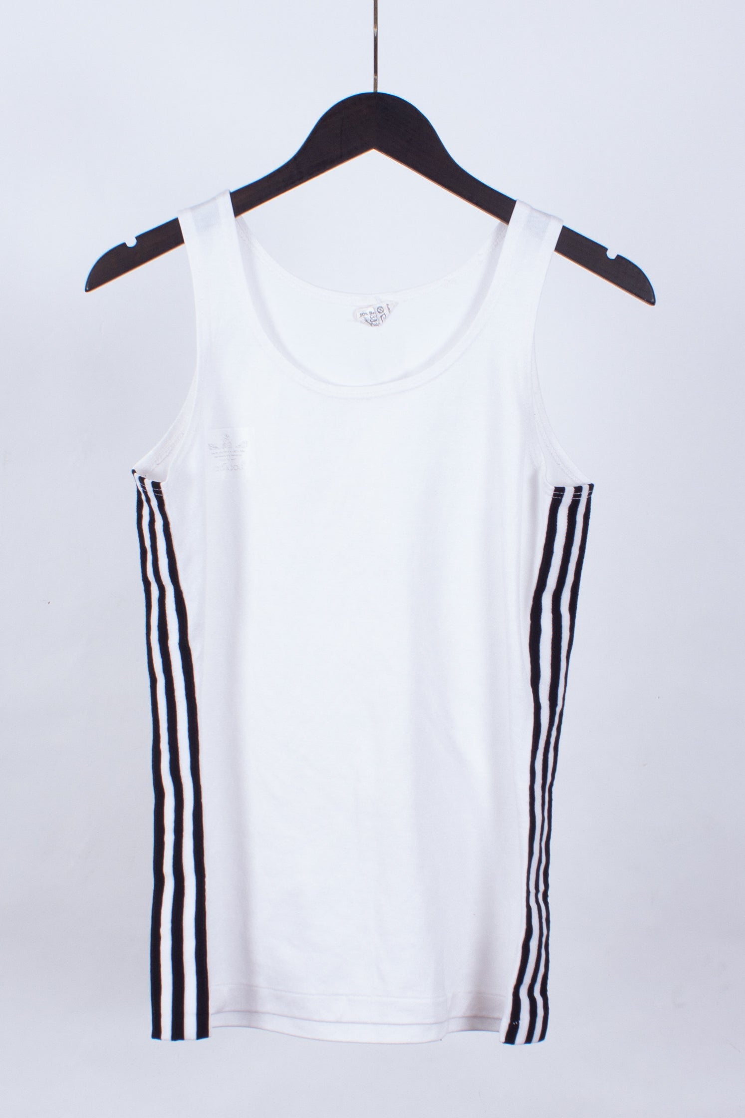 Vintage Adidas Vest (White/Black Stripes)